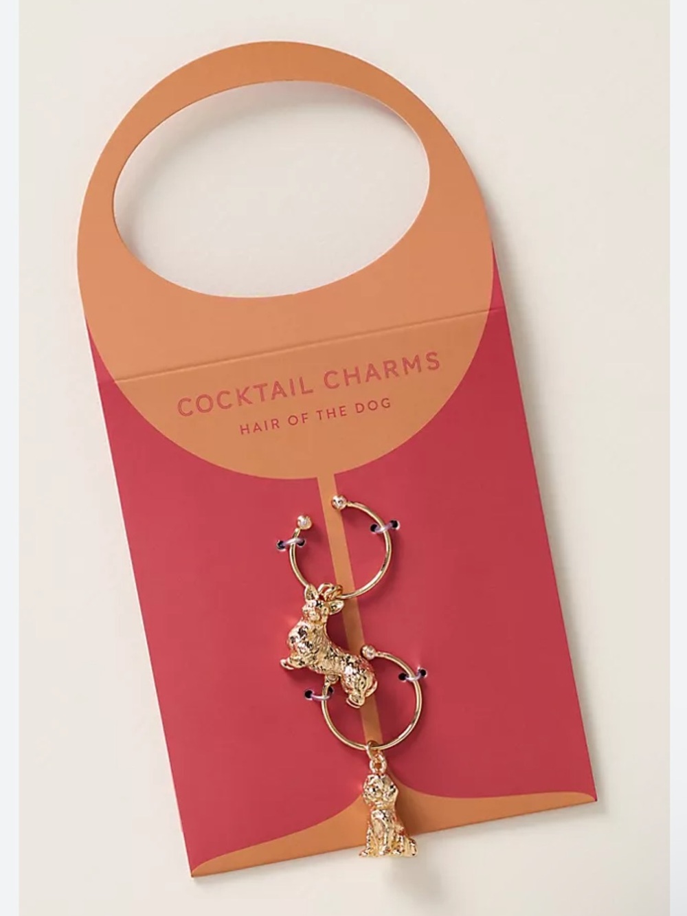 Gold Cocktail Charms Keychain Set